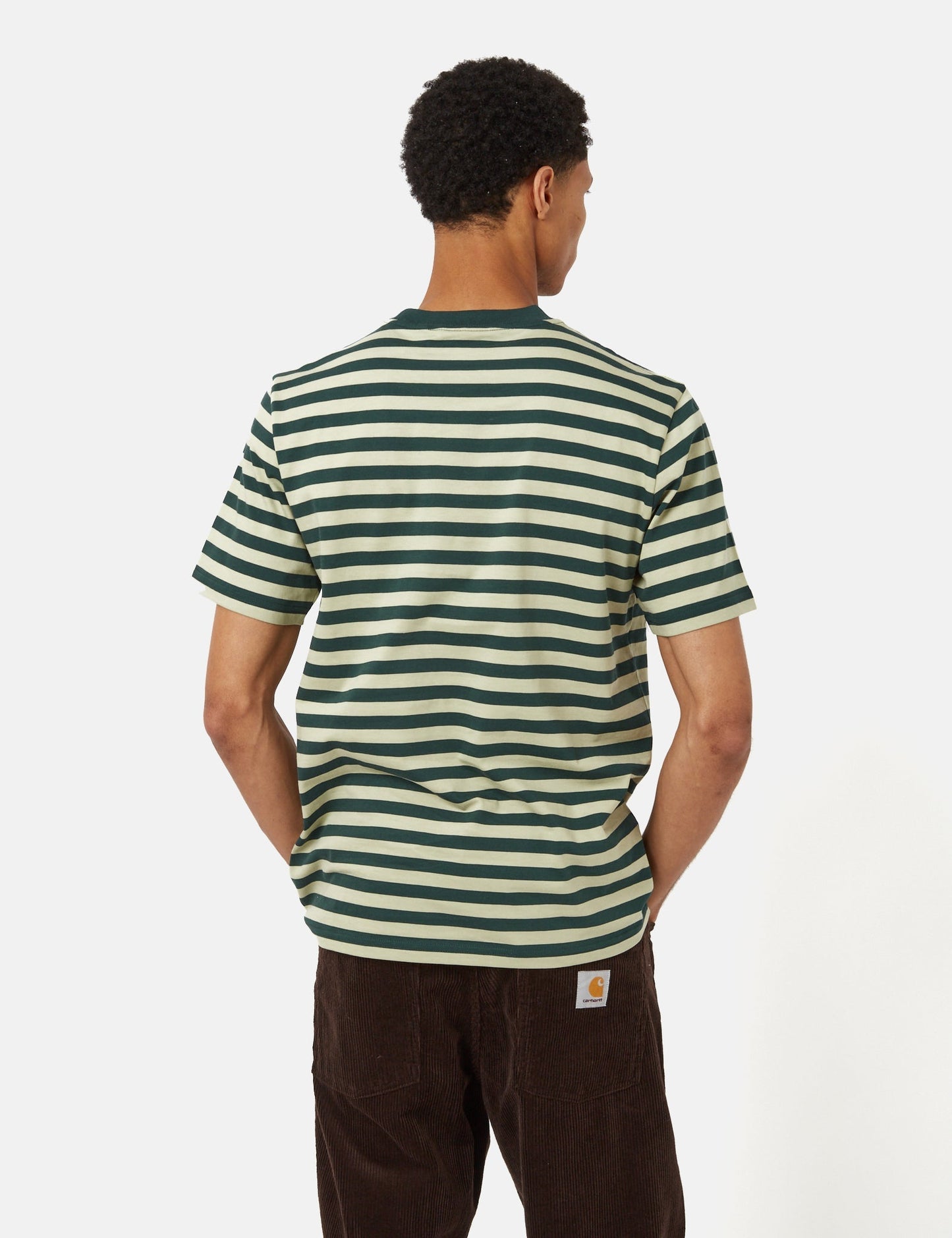 Scotty Stripe Pocket T-Shirt (Regular) - Botanic Green/Agave Green