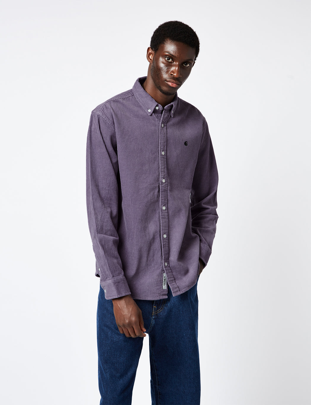 Madison Shirt (Fine Cord) - Piscine Blue/White