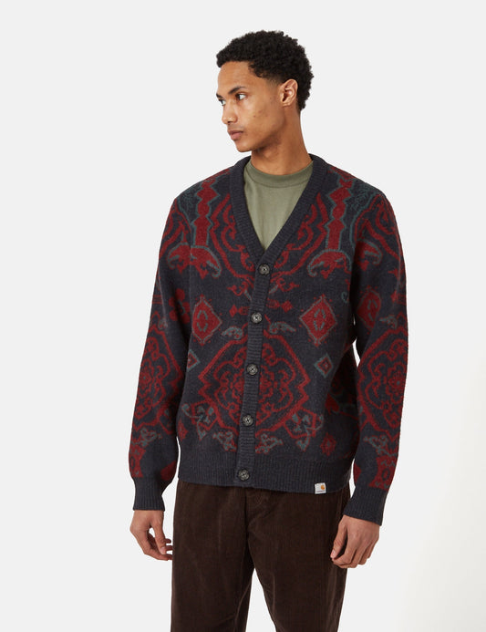 Verse Cardigan (Verse Jacquard) - Dark Navy Blue