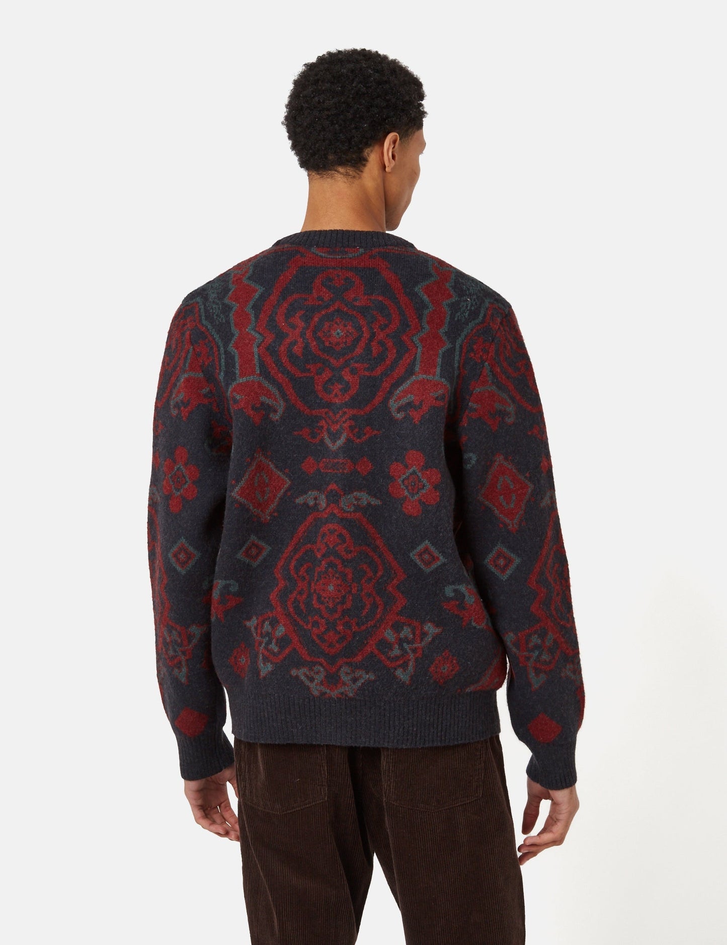 Verse Cardigan (Verse Jacquard) - Dark Navy Blue