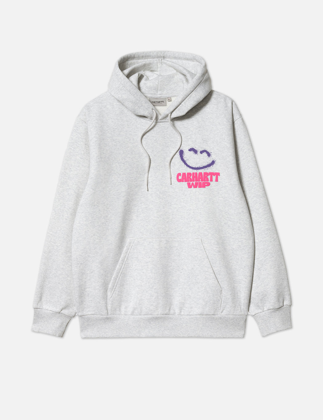 Happy Script Hooded Sweatshirt - Ash Heather Grey