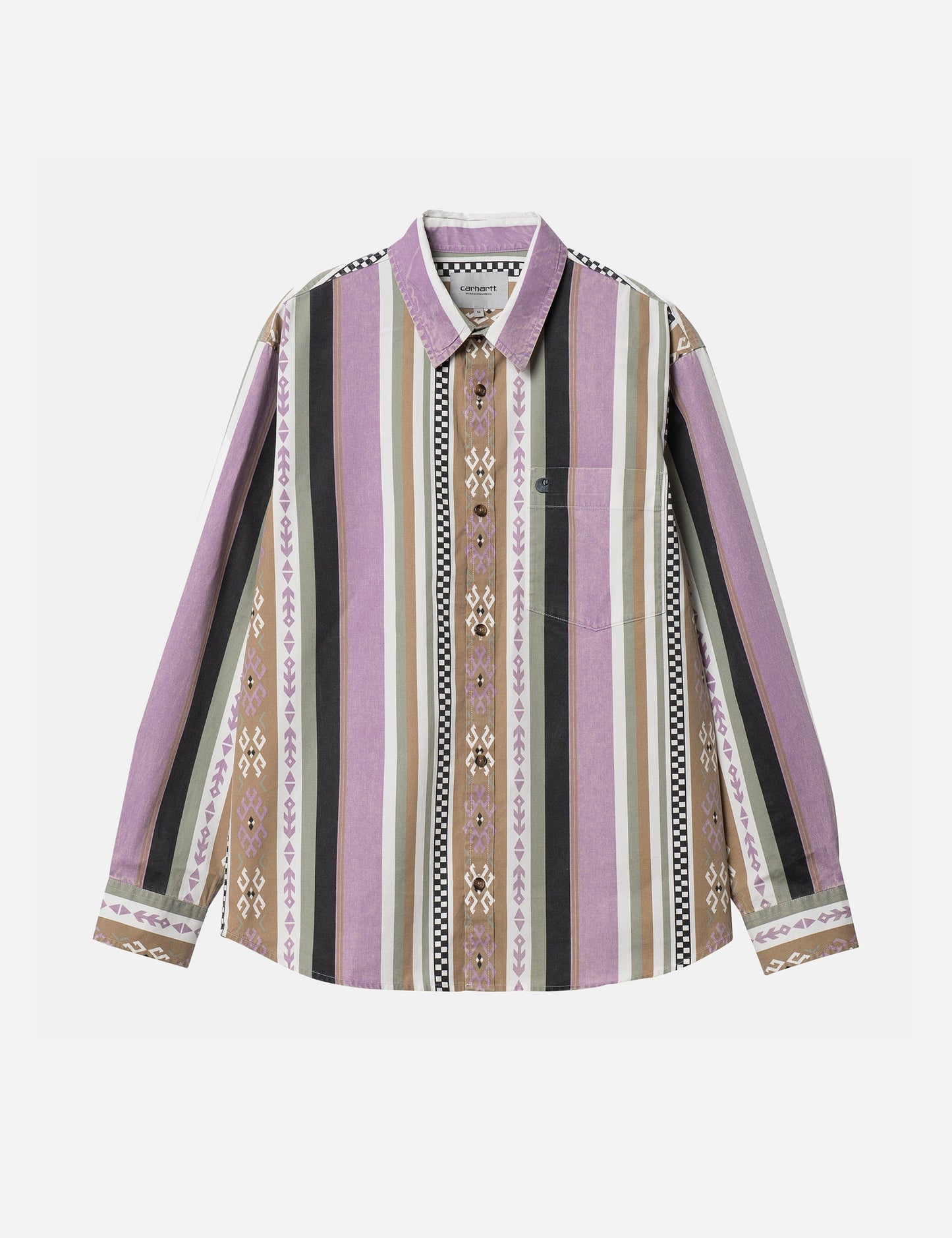 Coba Stripe Shirt (Loose) - Violanda Purple/Soot Grey