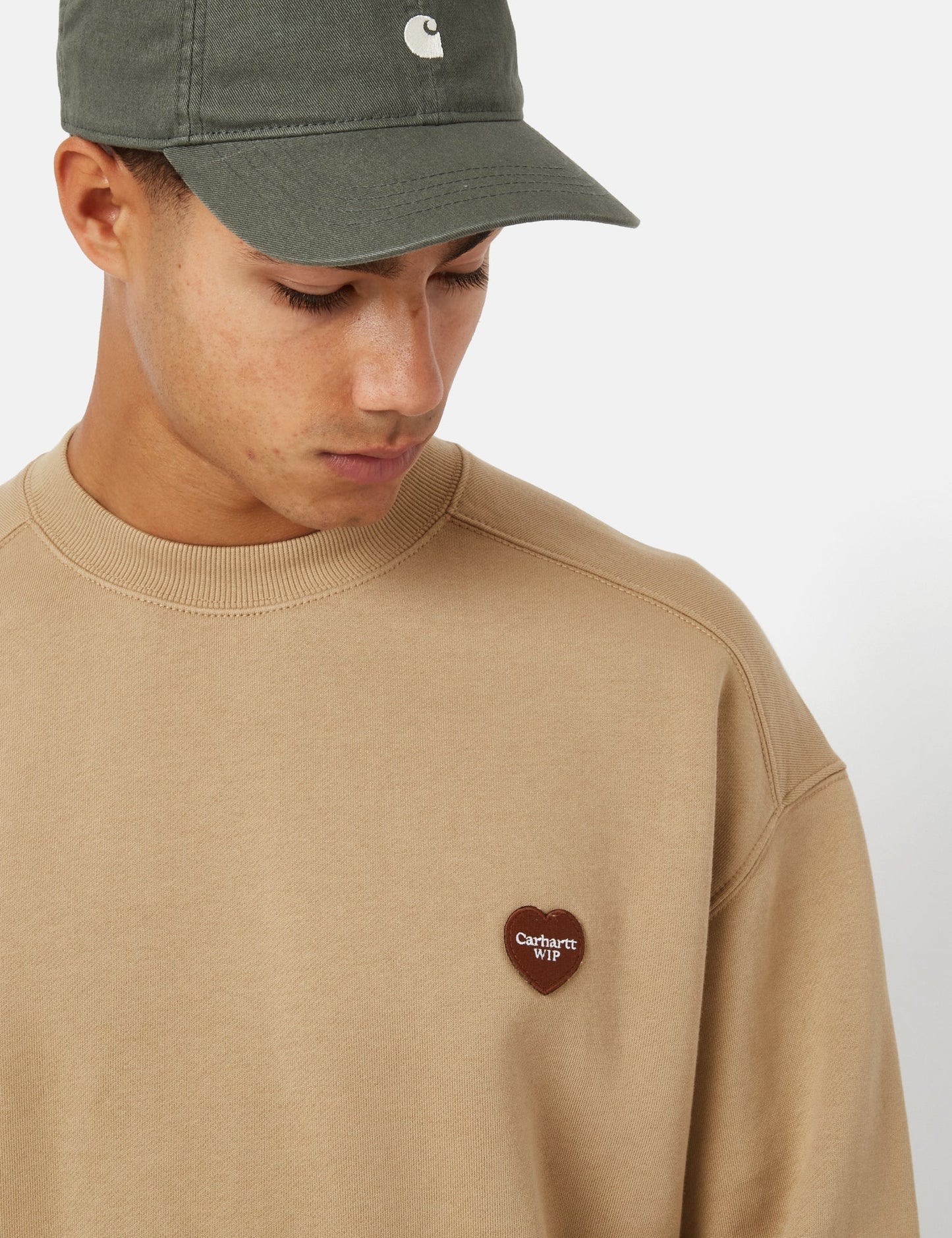 Heart Patch Sweatshirt - Dusty Hamilton Brown