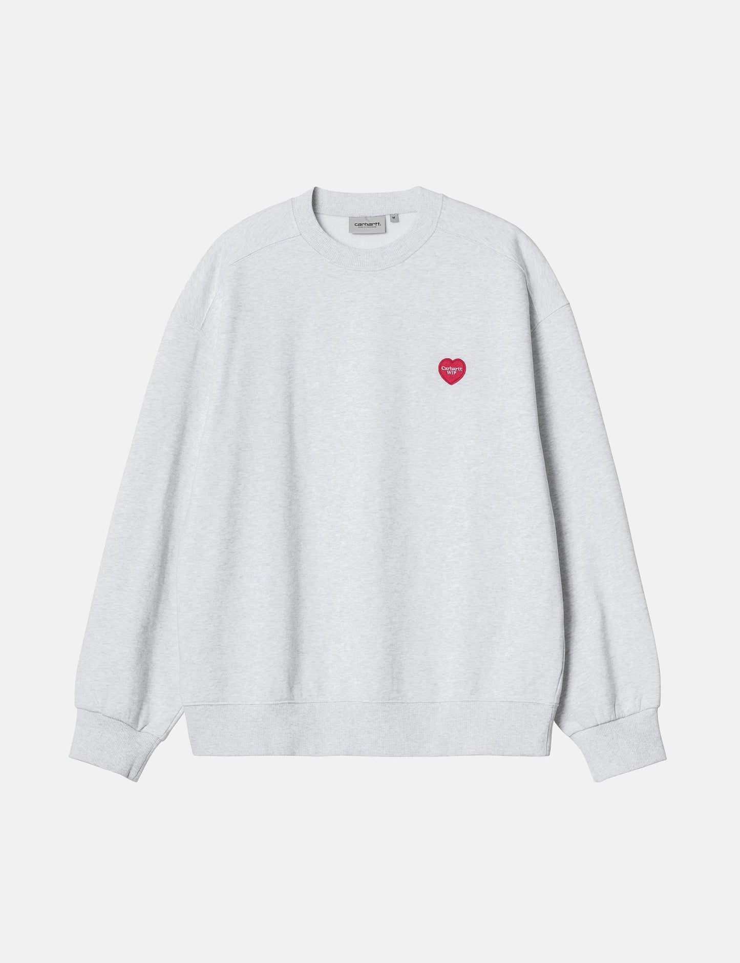 Heart Patch Sweatshirt - Ash Heather Grey