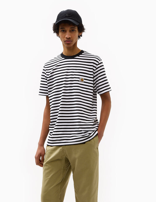 Seidler Stripe Pocket T-Shirt - Black/White