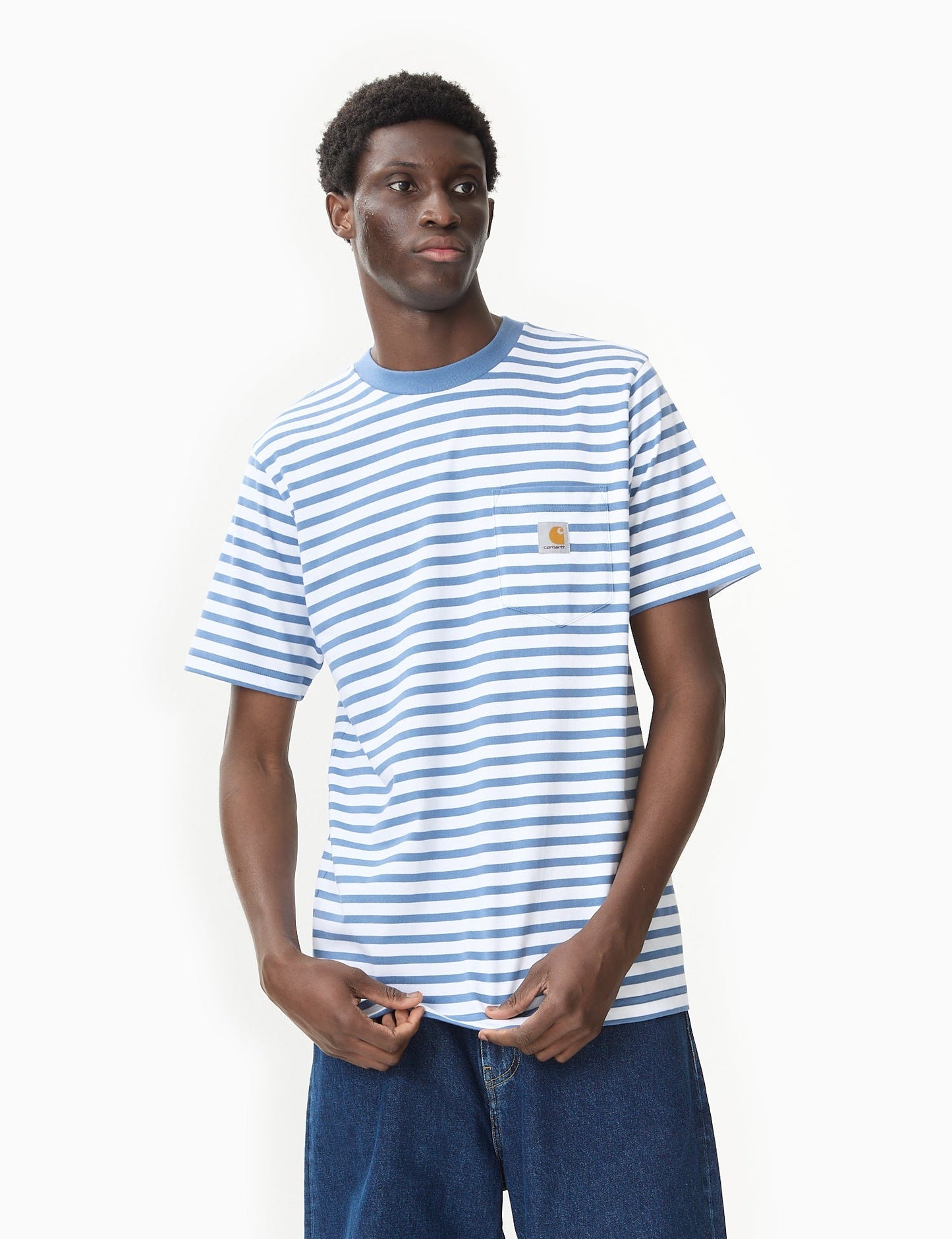 Seidler Stripe Pocket T-Shirt - Sorrent Blue