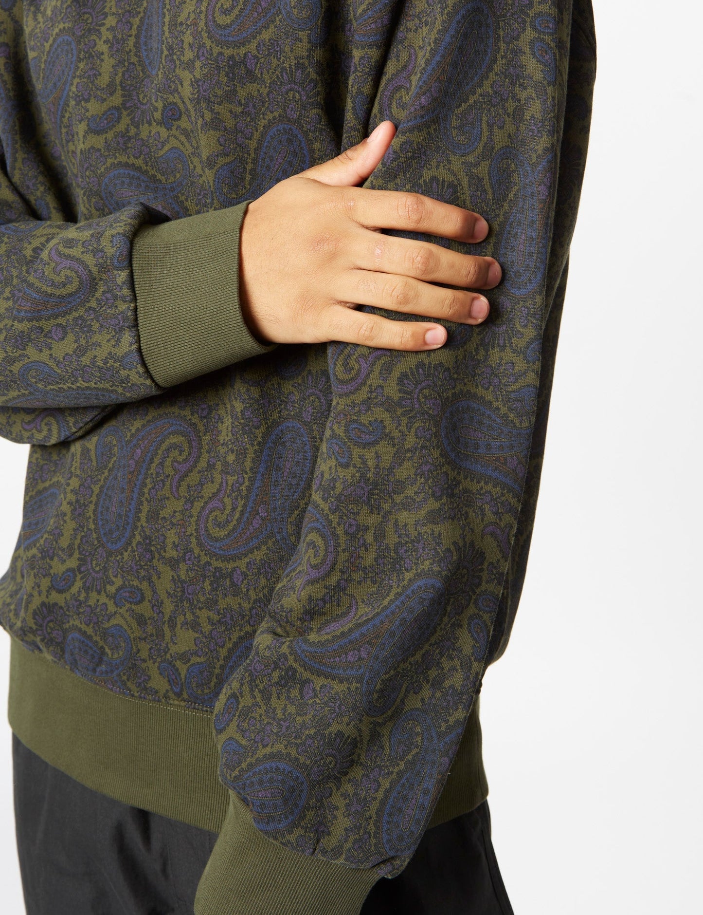 Paisley Sweatshirt (Paisley Print) - Plant Green