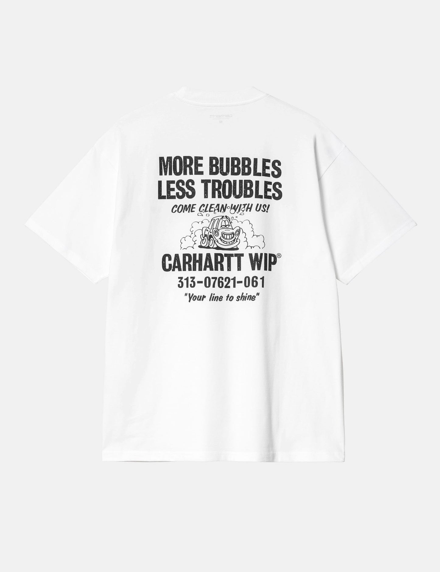 Less Troubles T-Shirt (Loose) - White/Black