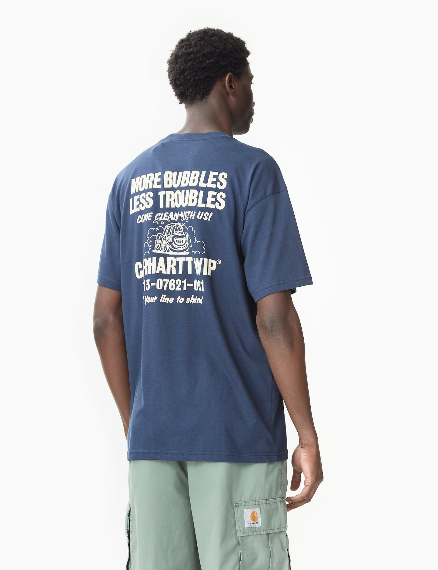 Less Troubles T-Shirt (Loose) - Black/White