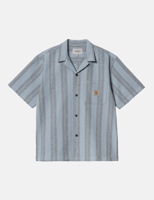 Short Sleeve Dodson Stripe Shirt - Misty Sky Blue